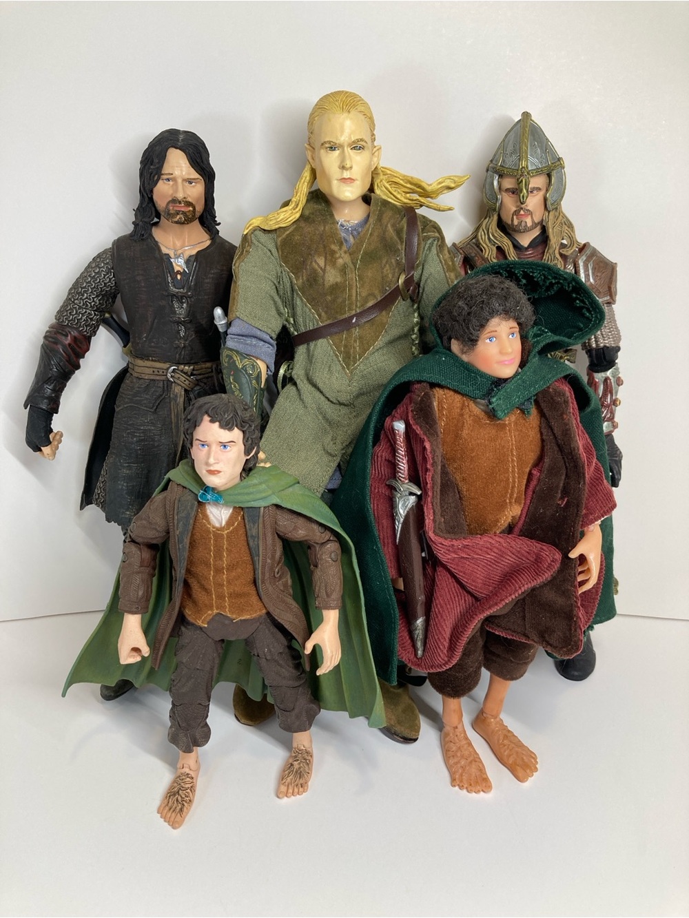 Vintage Lord Of The Rings LOTR 12” Figures Lot of 5 Aragorn Frodo Legolas Eomer